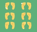 Human foot and bruise. Collection.Vector.